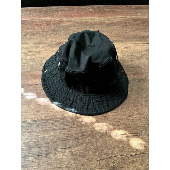 Black bucket hat, hunting hat, sun protection hat, Size XL, with adjustable cord - Picture 2 of 11
